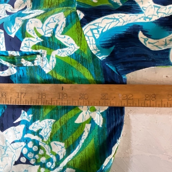 Vintage Hawaiian Shirt Mens Aloha‎ Fashions Blue Green Floral Button Up Size M - Picture 6 of 7